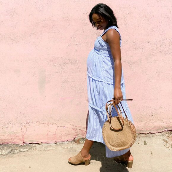 new NOM emma during + after maxi maternity dress L (BLOGGER FAV) - Picture 1 of 6